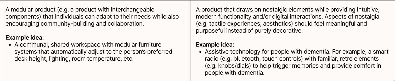 Ideating concepts and possible directions for the next two projects based on my research