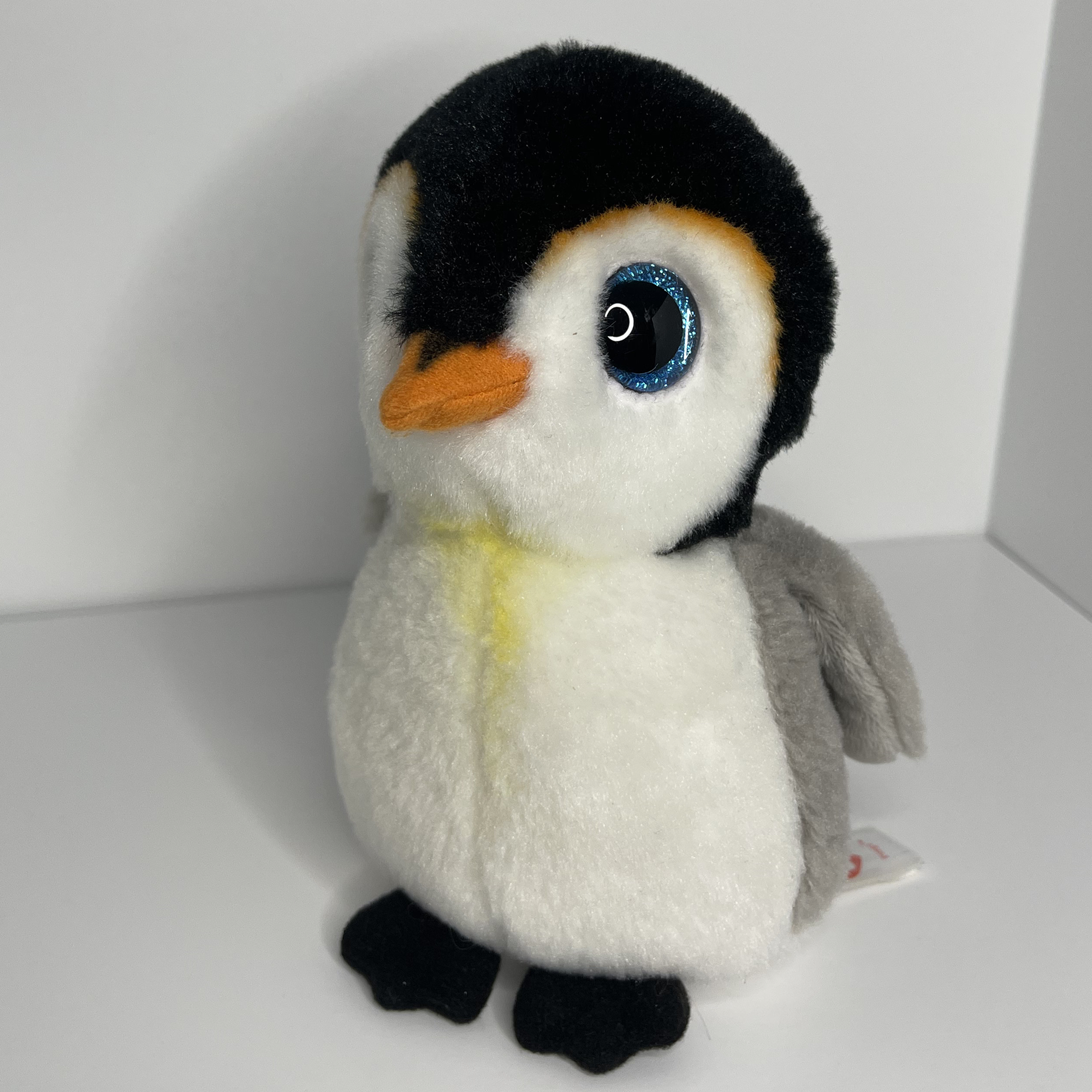 The first plushie we considered: a penguin stuffed animal (easy fault lines to dissect and sew, as well as short fur that is ideal for the sensors)