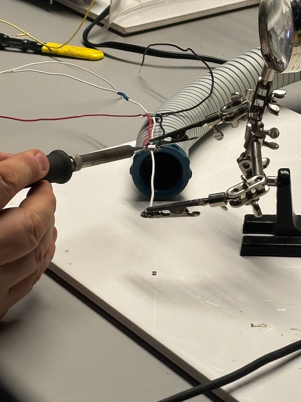 Soldering the first wire